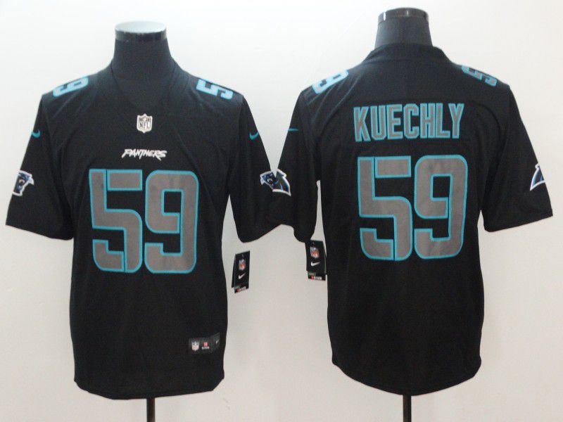Men Carolina Panthers 59 Kuechly Nike Fashion Impact Black Color Rush Limited NFL Jerseys